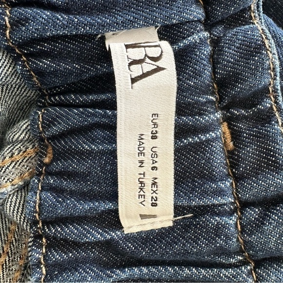 Nwot-zara-high Rise PaperBag Slouchy Pleated Rolled Hem Jeans (Size:6US) - Picture 10 of 10